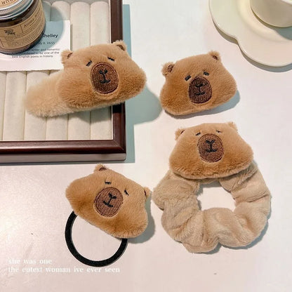 Kawaii Capybara Plush Hair Band 🐾✨ Sweet Skull Top Headband for Fun Wash Face & Stylish Hairstyles! 👑💖