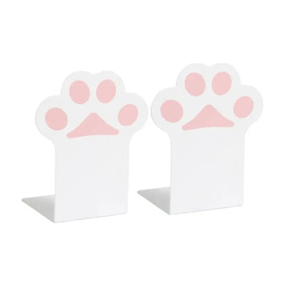 Kawaii Cat Paw Bookends 🐾 | 2pcs Anti-Skid Cute Book Organizer for Desktop 📚 | Adorable Korean Stationery Supplies 🌟