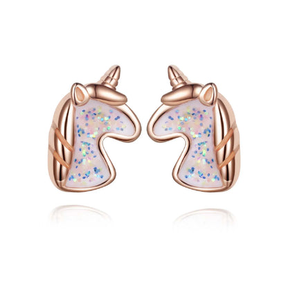 Kawaii Unicorn Stud Earrings 🌈✨ | 925 Sterling Silver Cuties for Girls & Women 🎁💖 | Adorable Birthday Gift!