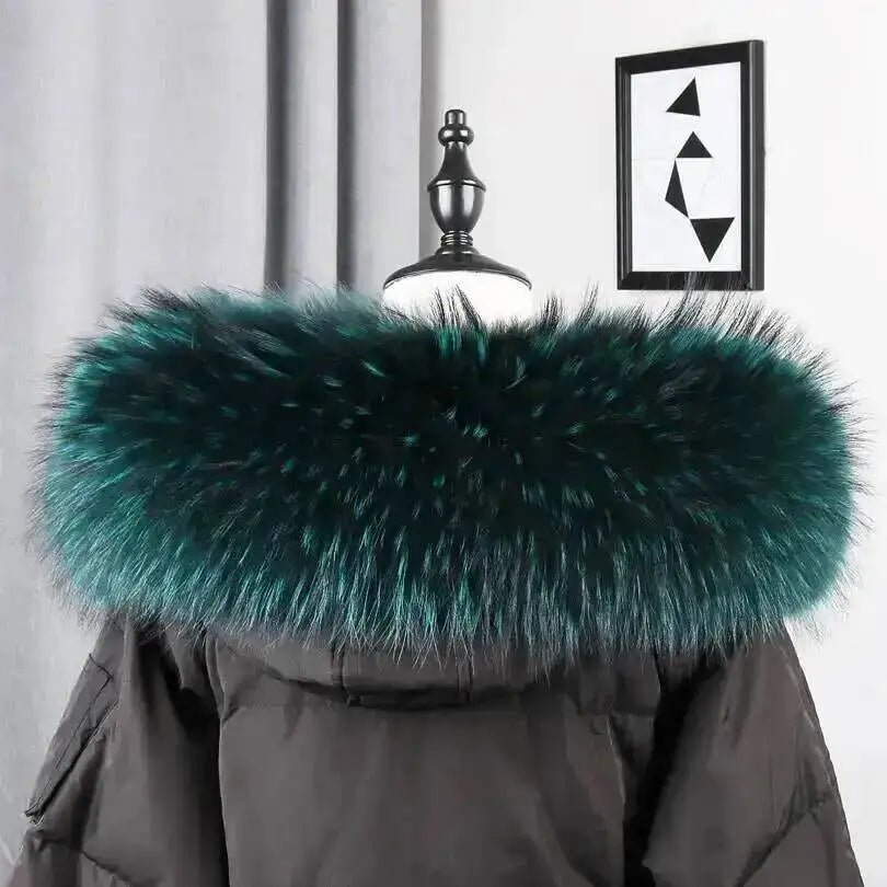 Lux Raccoon Fur Collar Scarf For Women 🧣 Warm Winter Essential