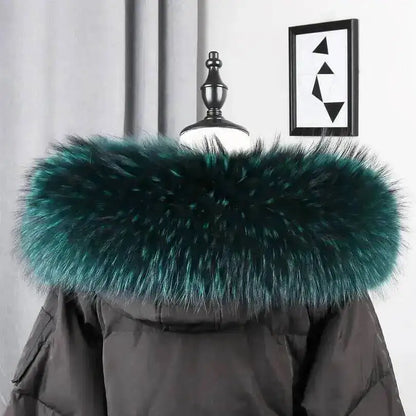 Lux Raccoon Fur Collar Scarf For Women 🧣 Warm Winter Essential