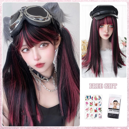 Kawaii Ombre Pink Wavy Wig 💖✨ | Heat Resistant Hair for Cosplay & Daily Fun! 🎀🌸