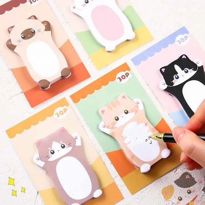 Adorable Kawaii Cat Sticky Notes 🐾 | 30 Sheets Memo Pad for School & Office 🎨 | Cute Stationery Gift & Bookmark 🌟