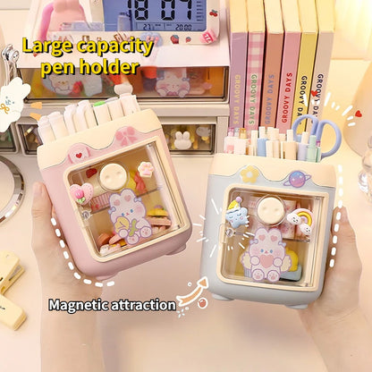 Kawaii Multi-Grid Piggy Desk Organizer 🐷✨ Cute & Fun Pencil Holder for Office Stationery! 🖊️🌈