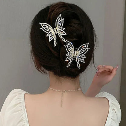 ✨ Kawaii Glitter Butterfly Hair Claw Clip 🦋 - Elegant Hollow Design for Girls & Women 🌸 Perfect for Ponytails & Vintage Styles!