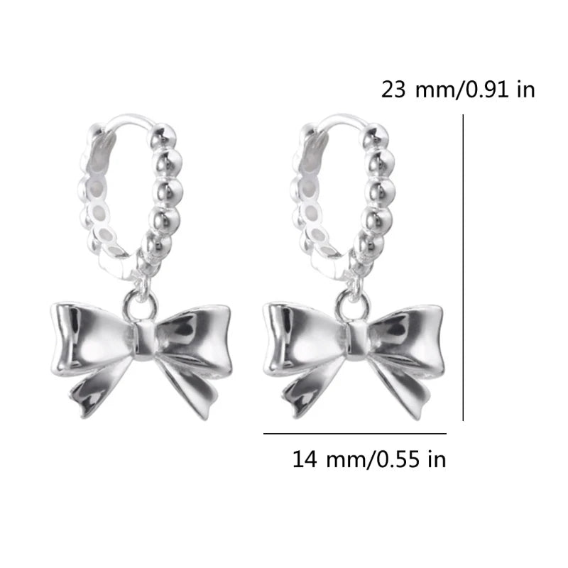 Kawaii Bowknot Hoop Earrings 🎀✨ Cute Ear Piercing Jewelry for Trendy Fashionistas!