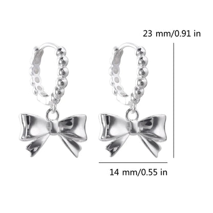 Kawaii Bowknot Hoop Earrings 🎀✨ Cute Ear Piercing Jewelry for Trendy Fashionistas!