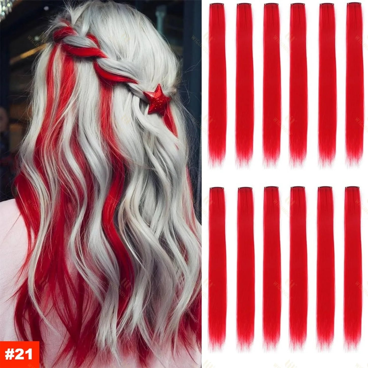 18 Color ClipIn Hair Extensions 22 Inch High Gloss Straight Wig For Women 💖
