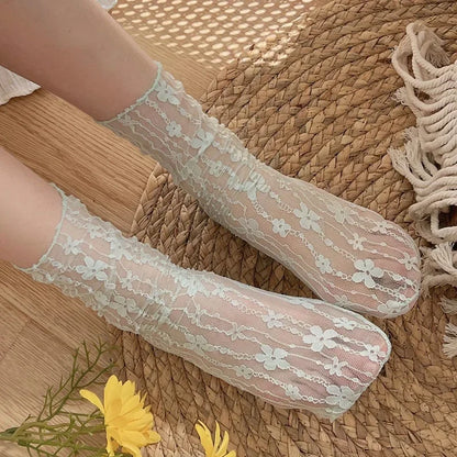 ✨ Whimsical Floral Lace Fishnet Socks 🌸 Soft & Breezy Fun Hosiery for Ladies! 🧦