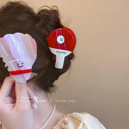 Bee Ball Shape Hair Claw Clip For Women Cute Cartoon Shark Acrylic Accessory 🐝🦈