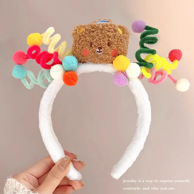 Kawaii Plush Bear Hairband 🐻✨ Fun Headband for Women & Girls | Adorable Party Accessory & Photo Prop 🎉🎀