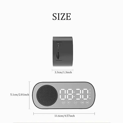 Cute LED Mirror Alarm Clock & Bluetooth Speaker 🎶✨ | Multifunctional Kawaii Music Player with FM Radio & Subwoofer 💖