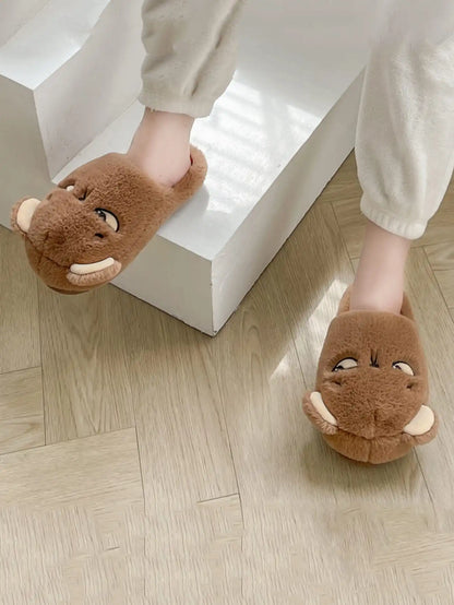 Kawaii Cartoon Men's Cozy Cotton Slippers 🐾✨ | Fun Indoor Footwear for Couples! 🏡❤️