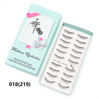 Adorable Manga Style False Eyelashes 10 Pairs Natural Full Strip Lashes For Anime Look Makeup ✨🐰🎀🌸