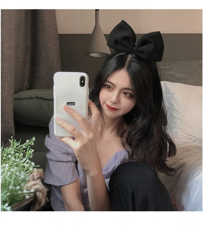 Kawaii Red & Black Bow Hairband 🎀 | Cute & Stylish Headwear for Girls & Women 🌈✨