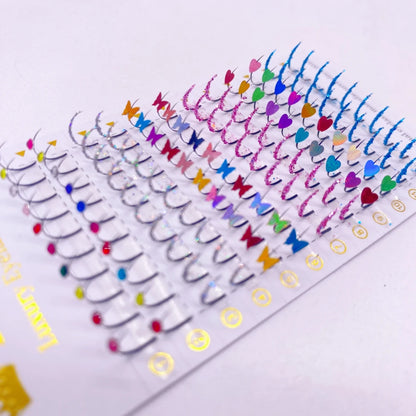 ✨Sparkling Butterfly Mink Lashes 🌟 Kawaii Diamond Glitter False Eyelashes 💖 Sweet Heart Fairy Makeup Clusters