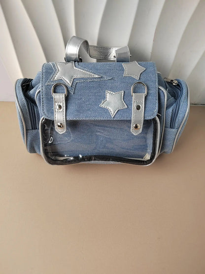 Kawaii Denim Dream 🌟✨ Spicy Y2K Backpack for Trendy Women 💖 - Japanese Korean Style Jeans Bag! 👜👧