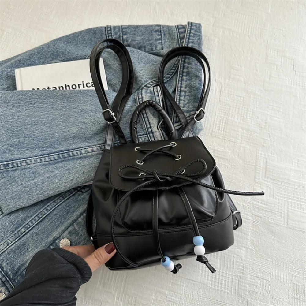 Kawaii Mini PU Backpack 🎒✨ Cute Girls' High-Capacity Shoulder Bag for School & Leisure 💖