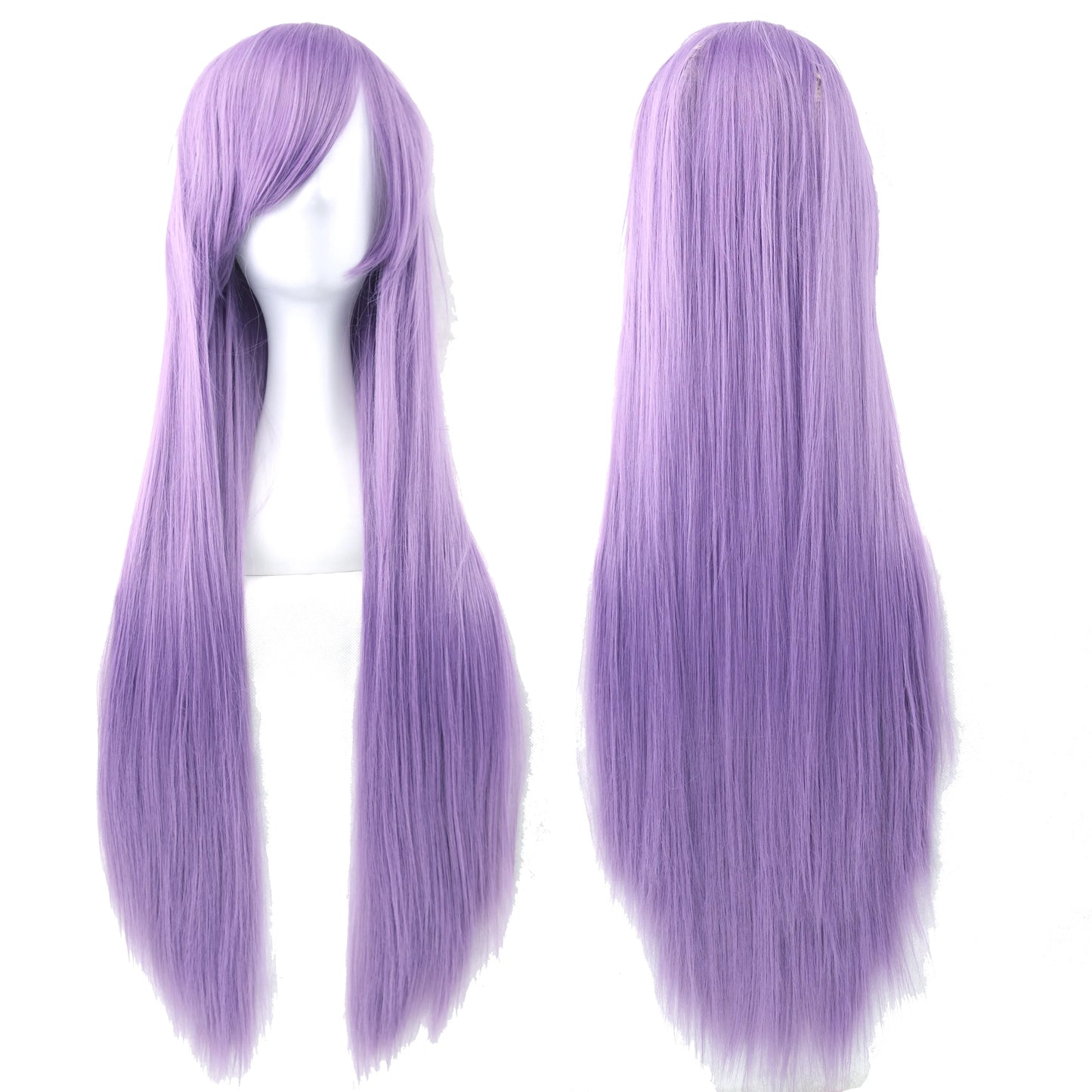 Enchanted White Purple 80cm Long Cosplay Wig for Women Synthetic Hair Straight Party Glam ✨💜
