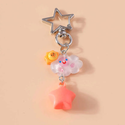 Charming Clouds Keychain Charm For Bags And Gifts With Resin Stars 🌟☁️