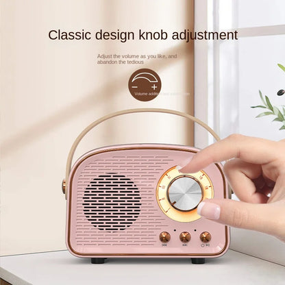 ✨ Kawaii Retro Mini Bluetooth Speaker 🎶 Cute Portable Music Player with Subwoofer & FM Radio 🌈 Perfect Home Decor & Gift Idea!