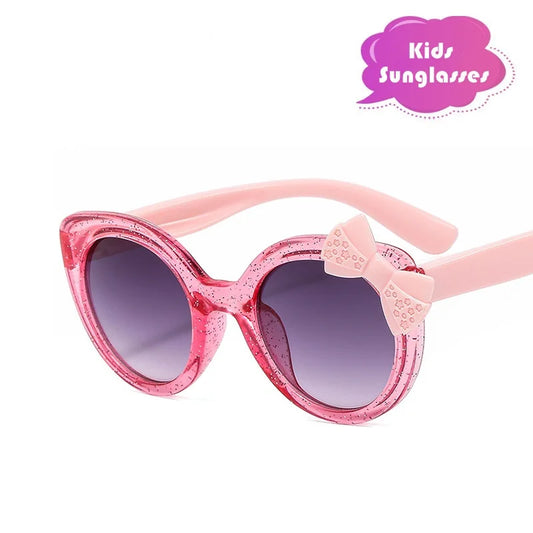 Kawaii Cat Eye Sunglasses for Kids 🐱✨ Cute Bowknot UV400 Eyewear for Girls & Boys 💖 Trendy Summer Shades!