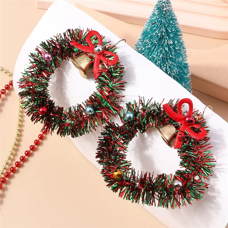 Whimsical Christmas Wreath Garland Earrings For Women Holiday Jewelry Gift 🎄
