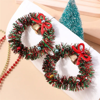Whimsical Christmas Wreath Garland Earrings For Women Holiday Jewelry Gift 🎄