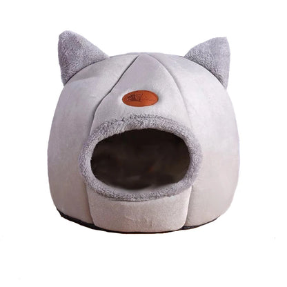 Kawaii Cozy Winter Cat Cave 🐾🌙 | Soft Cotton Pet Bed for Cats & Small Dogs 🏡✨