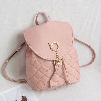 Kawaii Mini Backpack 🐾✨ | Adorable PU Leather Drawstring Bag for Girls 🎒💖 | Cute Casual Bookbag for Students 🌈