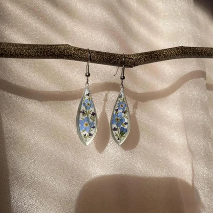 Pastel Pressed Flower Resin Drops Earrings 🌸 Elegant Geometric Jewelry For Women
