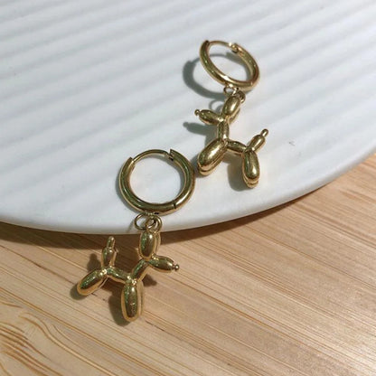 🐾 Adorable Balloon Dog Hoop Earrings 🎈 - Cute Cartoon Jewelry for Trendy Women! 🐶✨