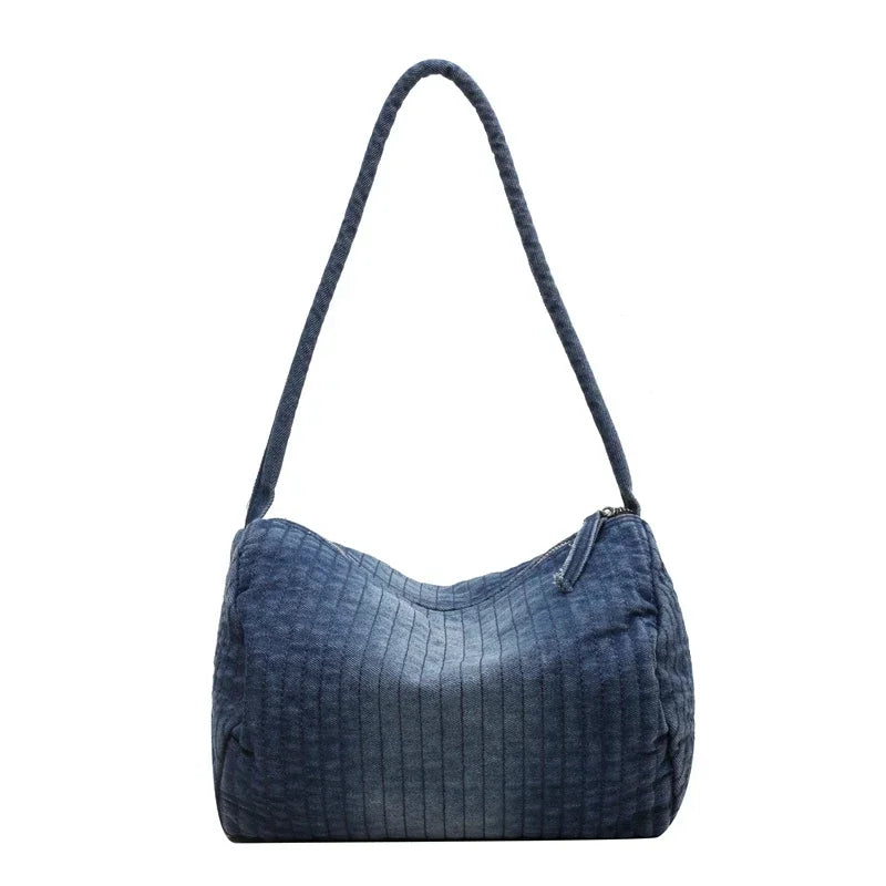 Kawaii Denim Crossbody Bag 🎀 | Stylish Zipper Shoulder Bag for Women 👜✨ | High Capacity & Soft Design! 🌈