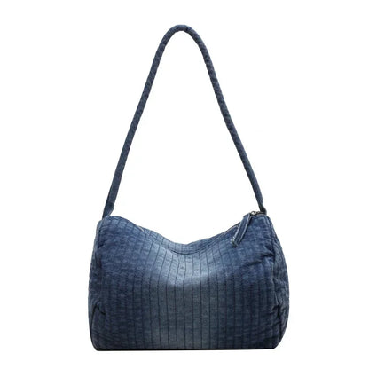 Kawaii Denim Crossbody Bag 🎀 | Stylish Zipper Shoulder Bag for Women 👜✨ | High Capacity & Soft Design! 🌈