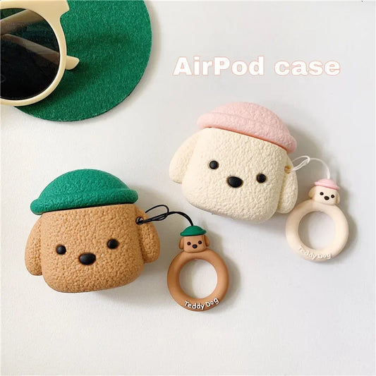 Kawaii Cute Cartoon Teddy AirPods Case 🐻✨ | Adorable Silicone Cover for AirPods 1, 2, 3, 4 & Pro Models 🎧💕