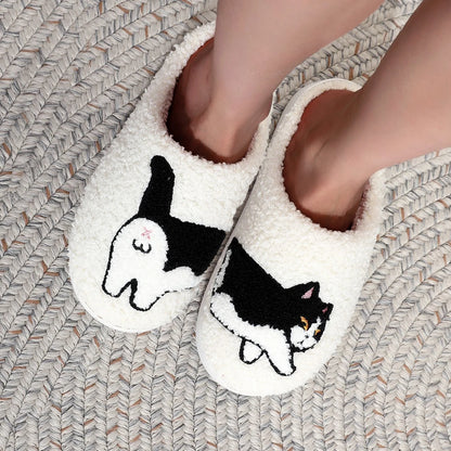 Cute Cat & Pug Plushy Slippers 🐾✨ Cozy Indoor Footwear for Pet Lovers | Warm & Non-slip | Ideal Gift for Cat Moms & Dads! 🐱🎁