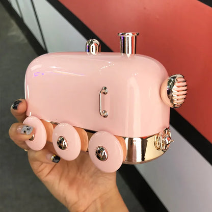 Kawaii Mini Train Ultrasonic Humidifier 🌈✨ | 300ml Retro Aroma Diffuser for Home & Office 🌸💧