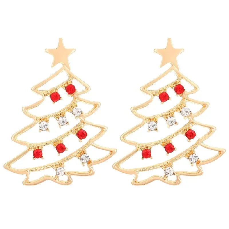Cute Christmas Tree Zirconia Stud Earrings For Women Holiday Gift 🎄✨