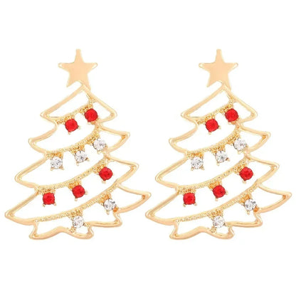 Cute Christmas Tree Zirconia Stud Earrings For Women Holiday Gift 🎄✨