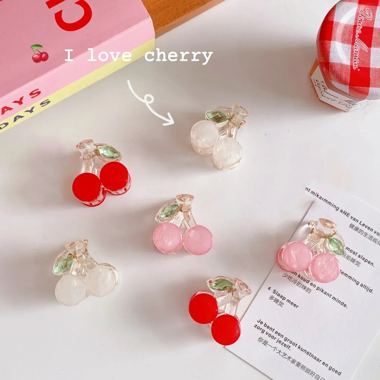 Kawaii Cherry Blossom Hair Claws 🍒🌸 | Cute Hair Clips for Women & Kids | Adorable Hair Accessories & Gifts