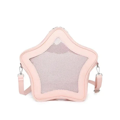 Y2K Cute Five Star Ita Bag Women Sweet Trend Crossbody Bag Popular Girl Transparent Bag Kawaii Personality Display Shoulder Bags