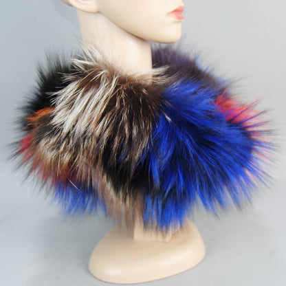 Luxurious Real Fox Fur Scarf For Women With Raccoon Fur Accents Winter Warmth Cute Cozy Headbands And Muffler 🦊❄️