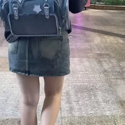 Kawaii Denim Dream 🌟✨ Spicy Y2K Backpack for Trendy Women 💖 - Japanese Korean Style Jeans Bag! 👜👧