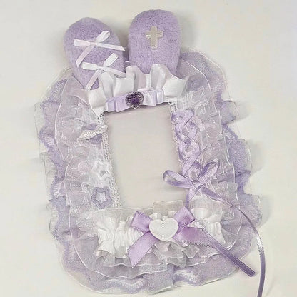 Purple Lace Card Sleeve 3 Inch Kpop Photo Card Protector Holder Star Display 💜✨