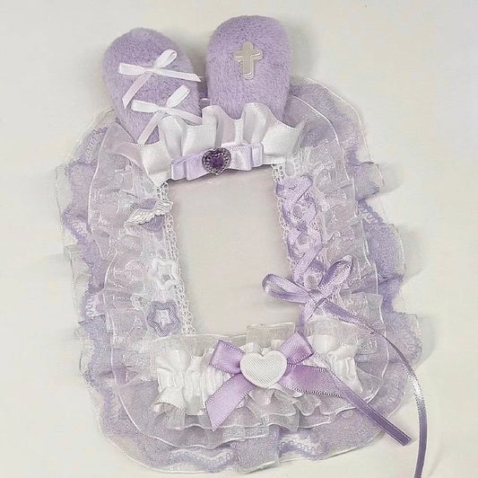 Purple Lace Card Sleeve 3 Inch Kpop Photo Card Protector Holder Star Display 💜✨