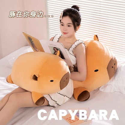 Kawaii Capybara Plush Hug Pillow 🐾✨ | Adorable Round Stuffed Animal Cushion Gift 🎁 | Soft & Cuddly Aquatic Friend