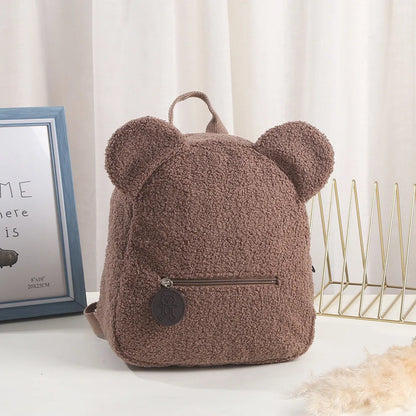 Adorable Kawaii Bear Plush Backpack 🐻✨ - Custom Name Embroidery for Kids, Perfect Autumn/Winter Outdoor Fun! 🎒💖