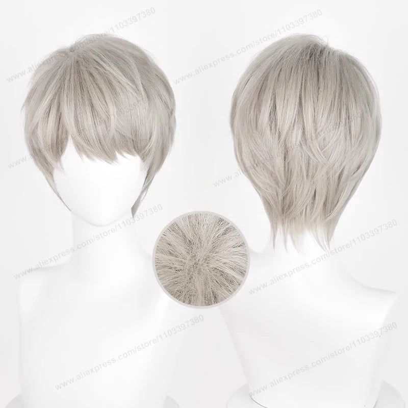 Kawaii Love & Deepspace Cosplay Wig 🌌✨ - 30cm Short Curly Hair, Heat Resistant Anime Wig for Halloween & Parties 🎉