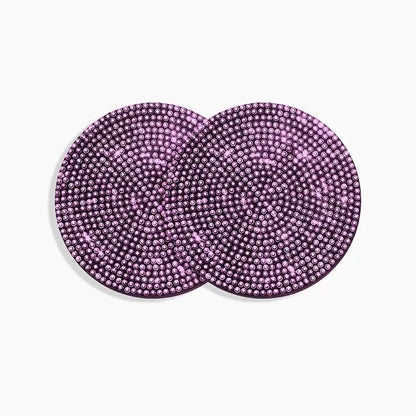 Adorable Blingy Rhinestone Car Cup Holder Coasters ✨💖 | 2pcs Non-Slip Silica Gel Mats for a Cute Automotive Touch!