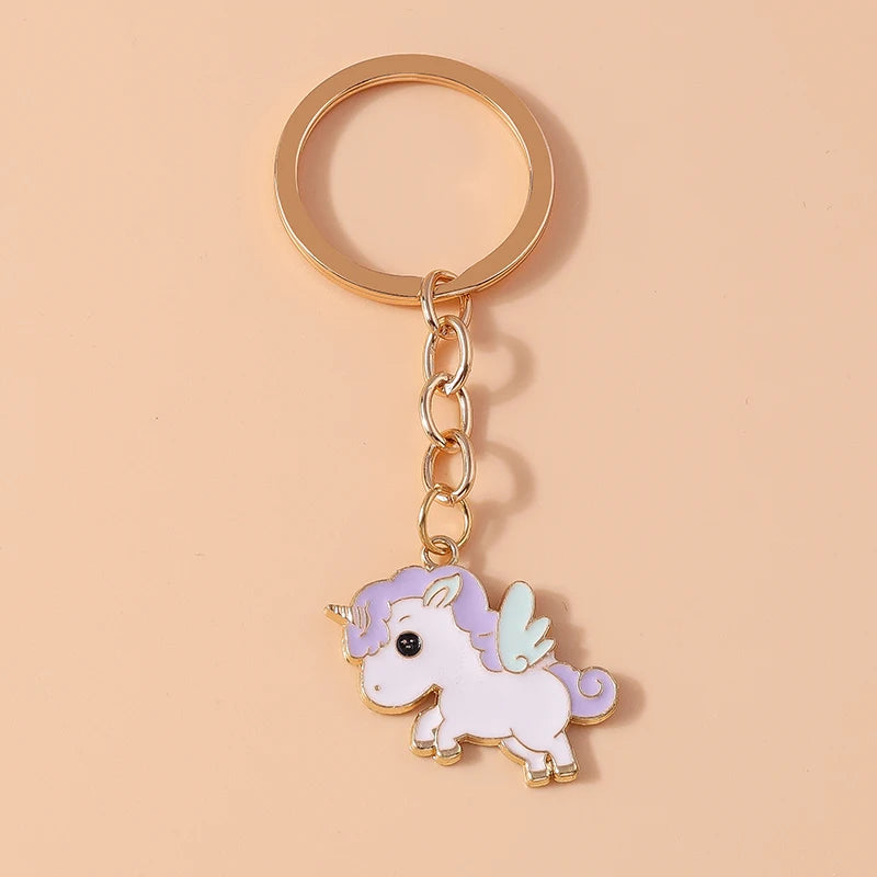 Kawaii Unicorn Enamel Keychain 🦄✨ - Adorable Horse Key Ring for Girls & Women 🎀 - Perfect DIY Handbag Pendant Gift 🎁